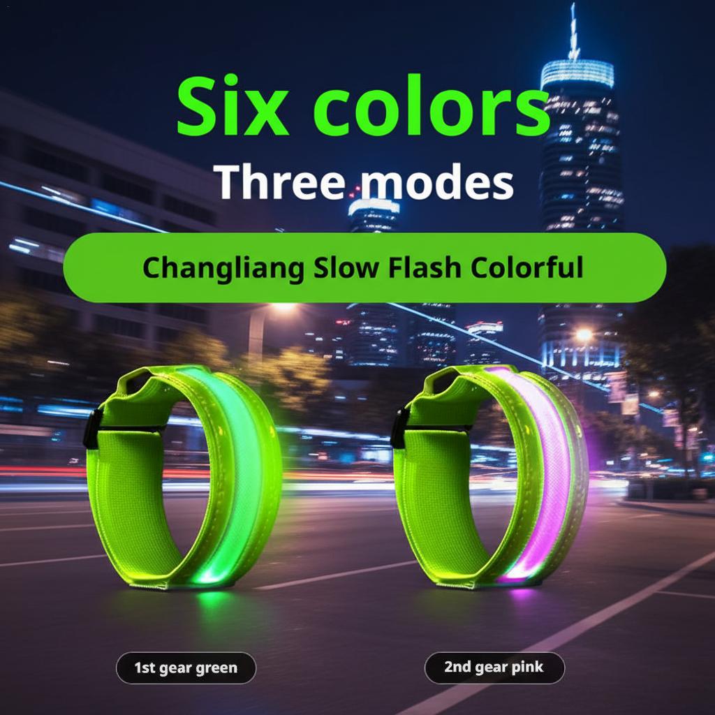 Running Visibility Gear - LED Reflective Armband Safety Strap High