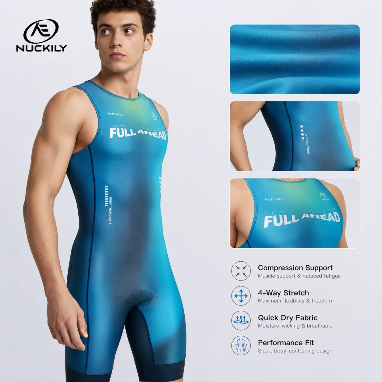 NUCKILY Triathlon Suit Sleevel - Running Gear Youth ulasan dan harga